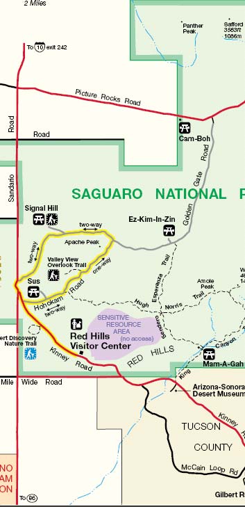 Saguaro West Picnic Areas Map